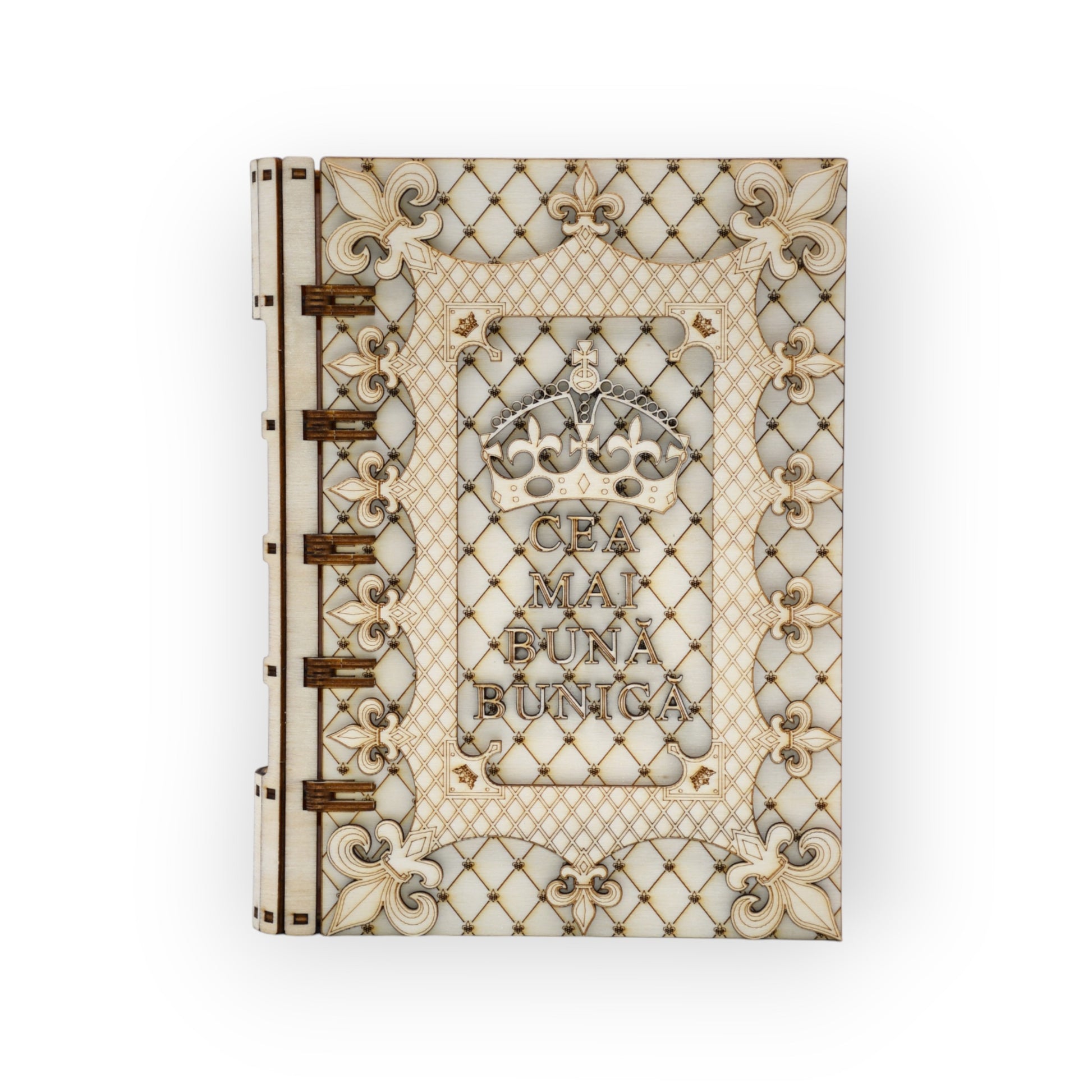 cutie cadou lemn gravată cea mai bună bunică – vedere frontală