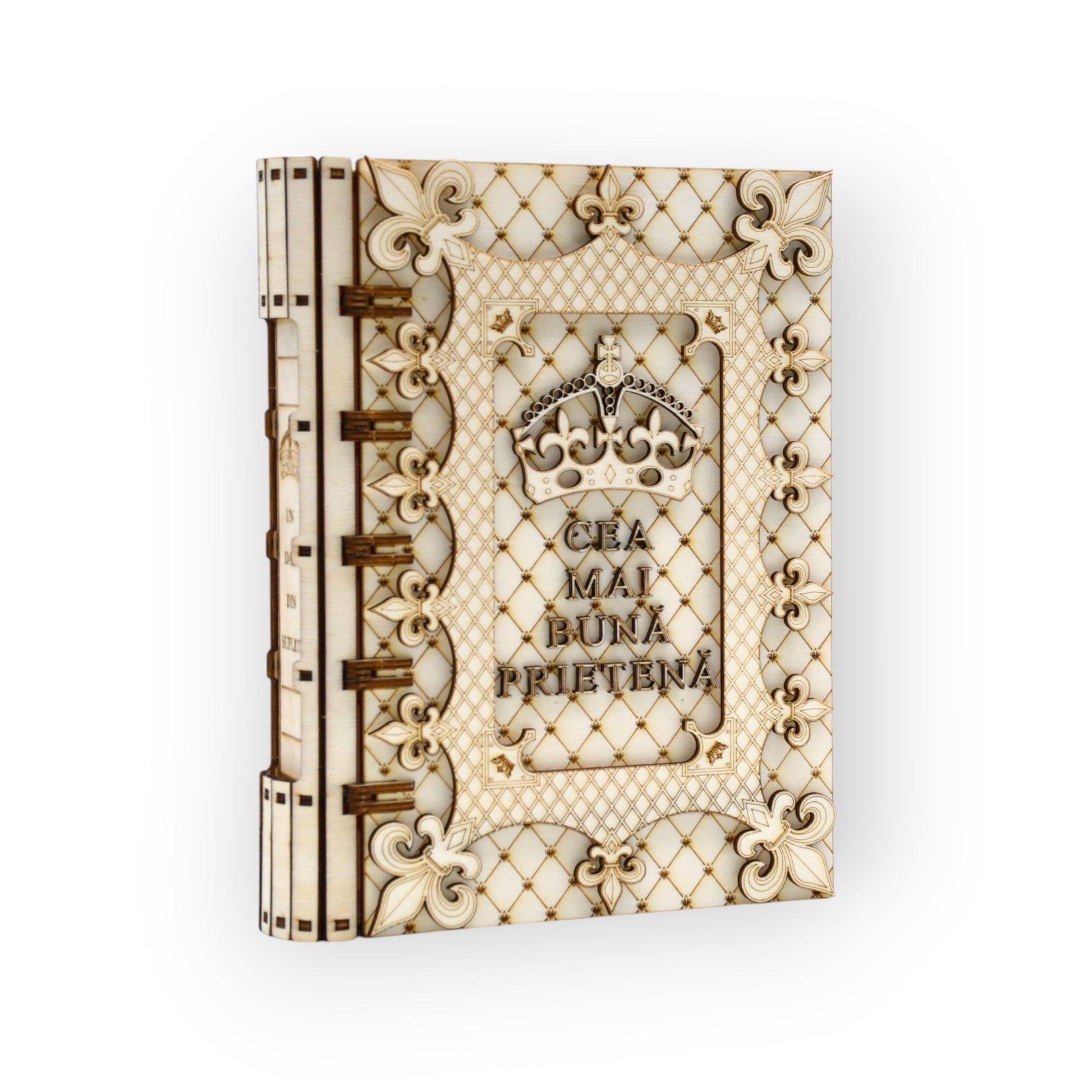 Cutie tip carte gravată laser - Cea mai bună prietenă - vedere frontală