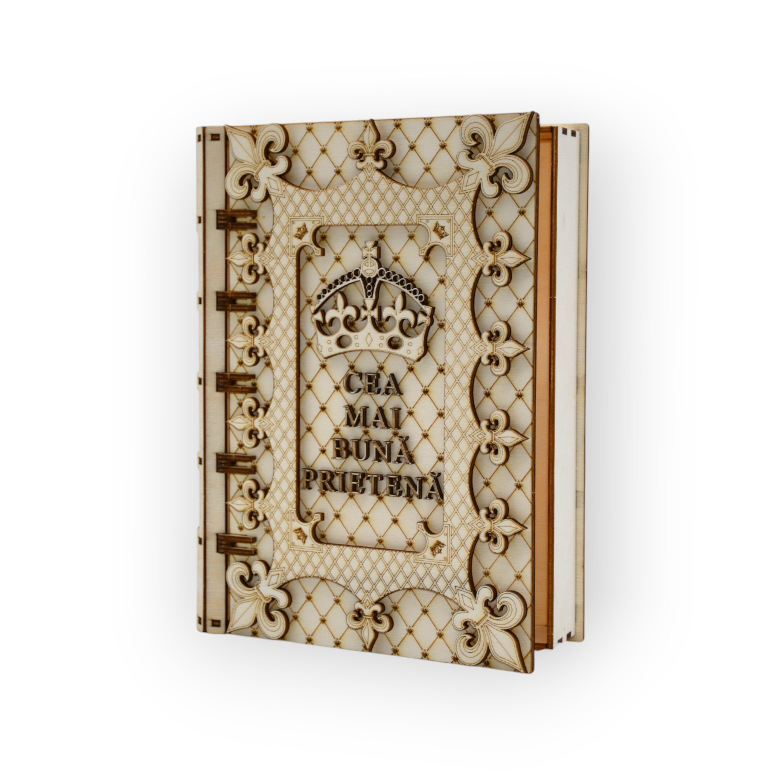 Detalii decupaj 3D cutie lemn - Cea mai bună prietenă