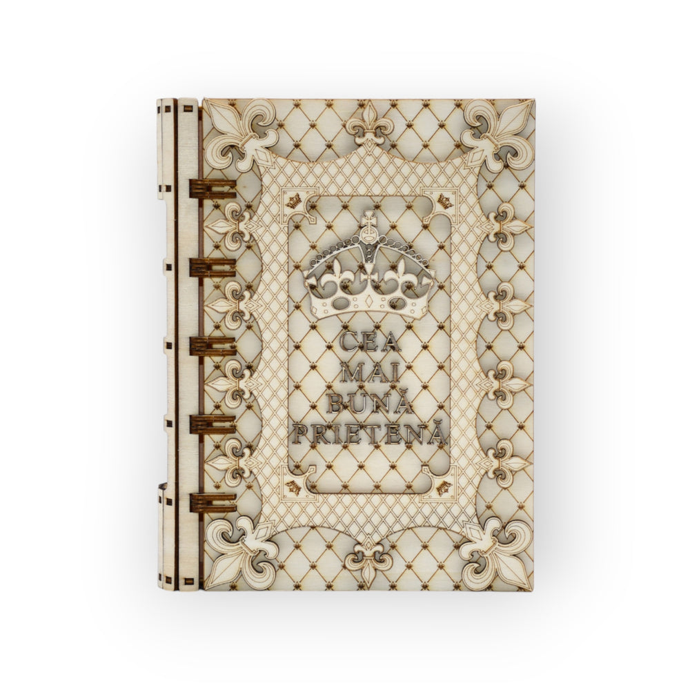 Cutie lemn cu capac rabatabil - vedere laterală