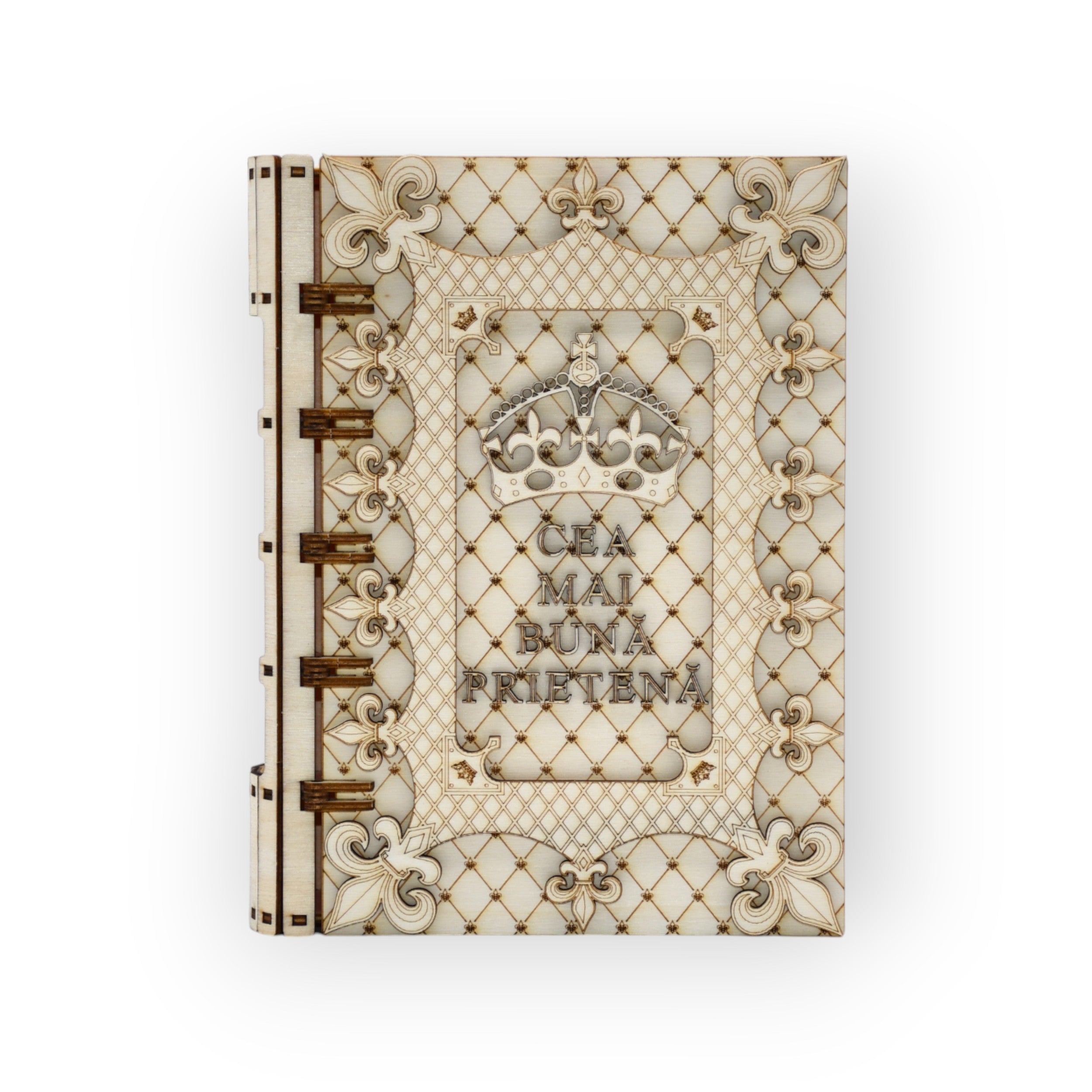 Cutie lemn cu capac rabatabil - vedere laterală