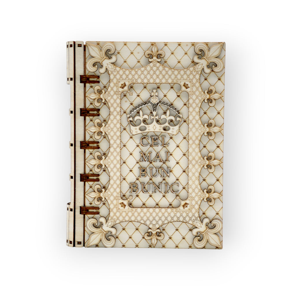 cutie cadou lemn personalizata cel mai bun bunic vedere frontala