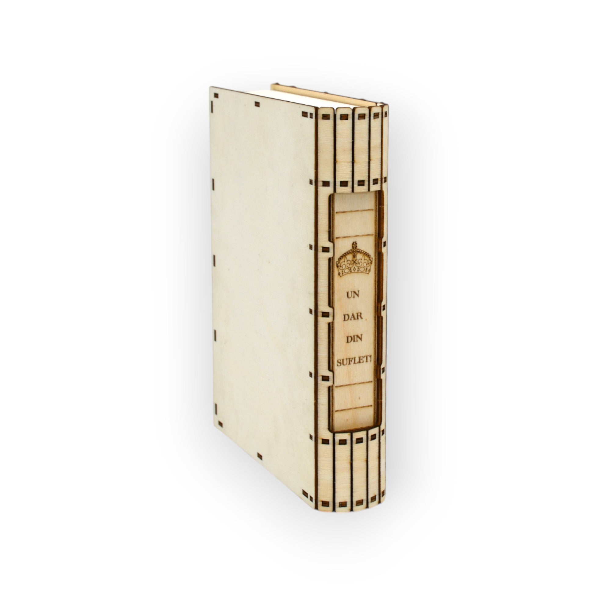 vedere laterala cutie gravata cu text un dar din suflet

