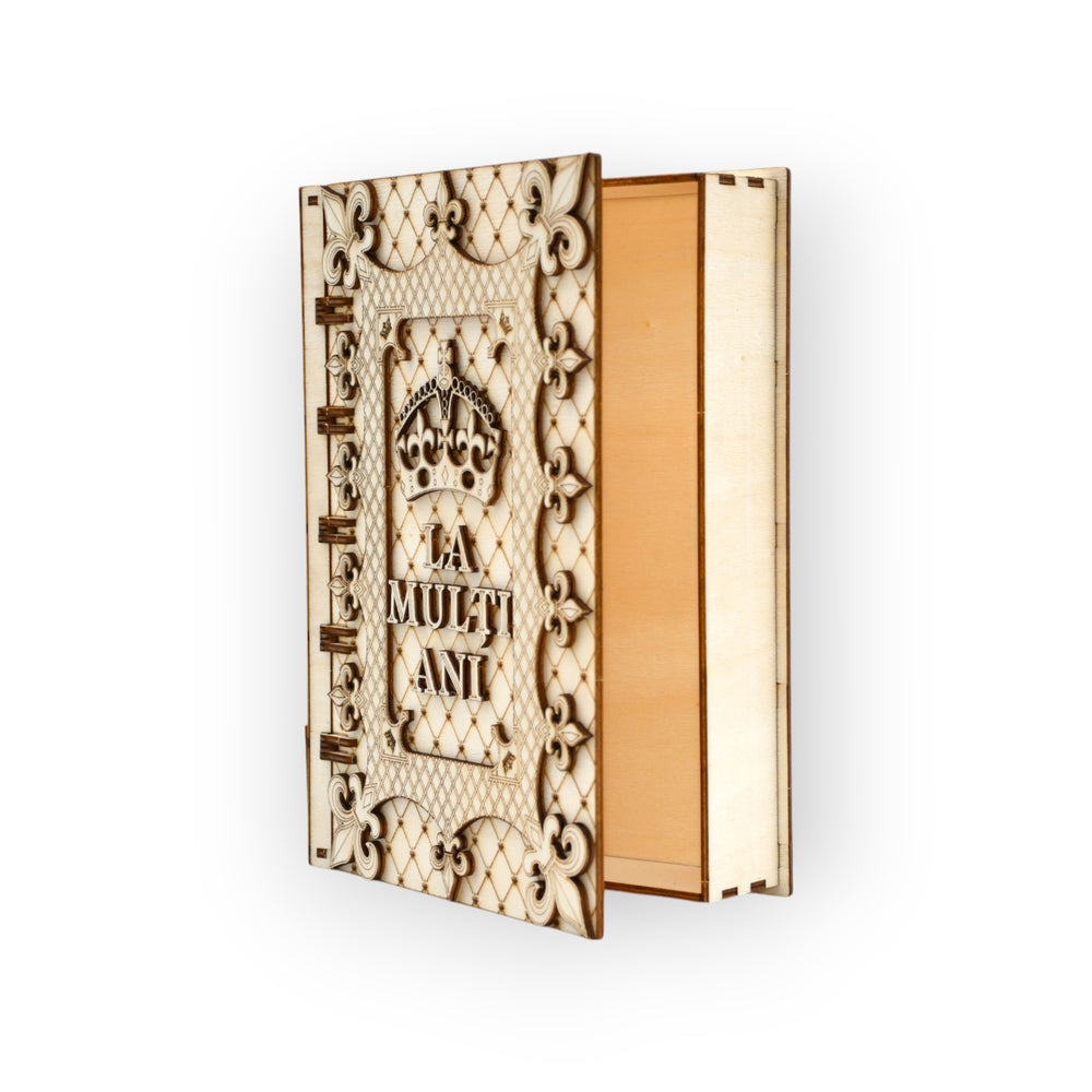 cutie carte deschisă – spațiu interior pentru cadouri mici