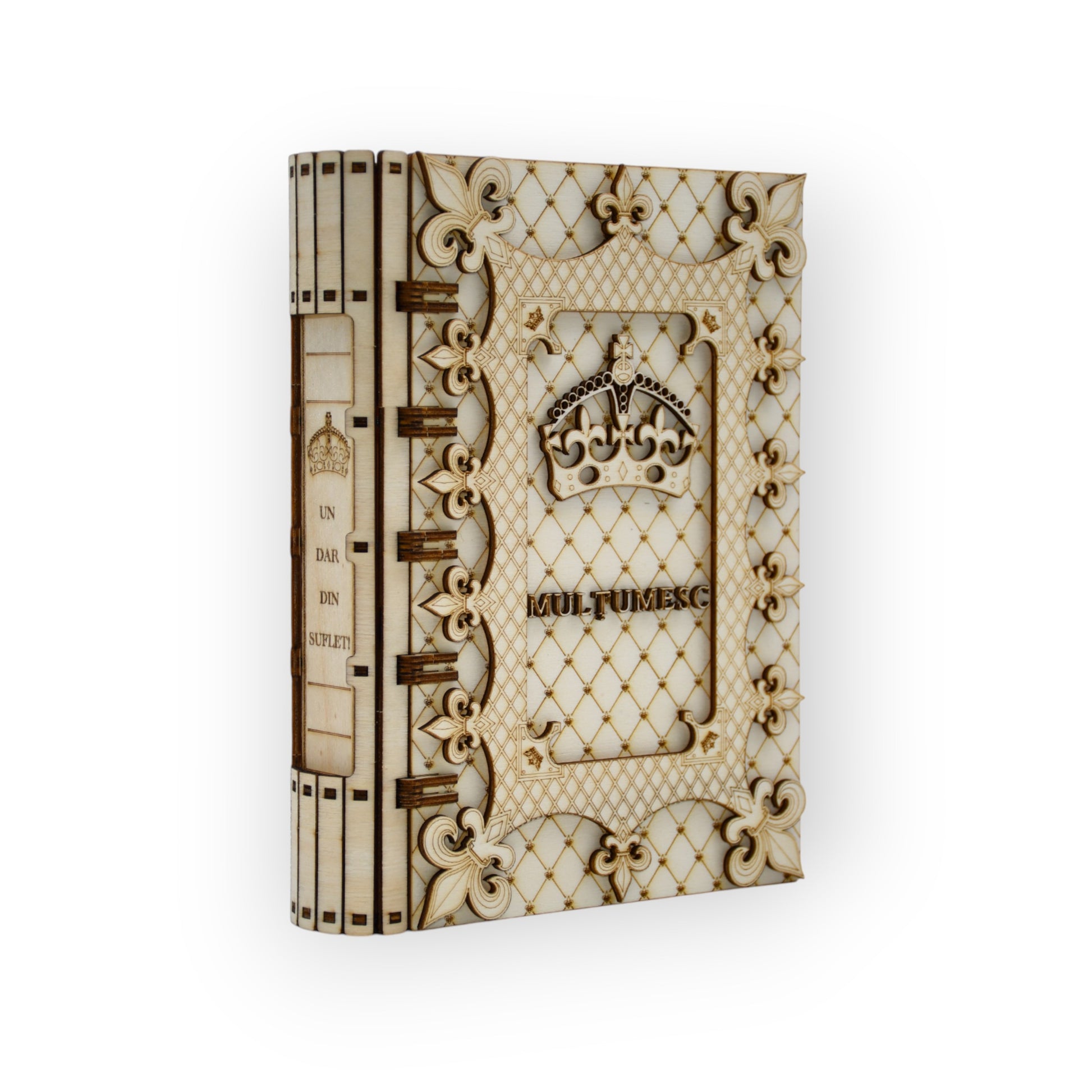 cutie din lemn „Mulțumesc” – un cadou de suflet în stil vintage

