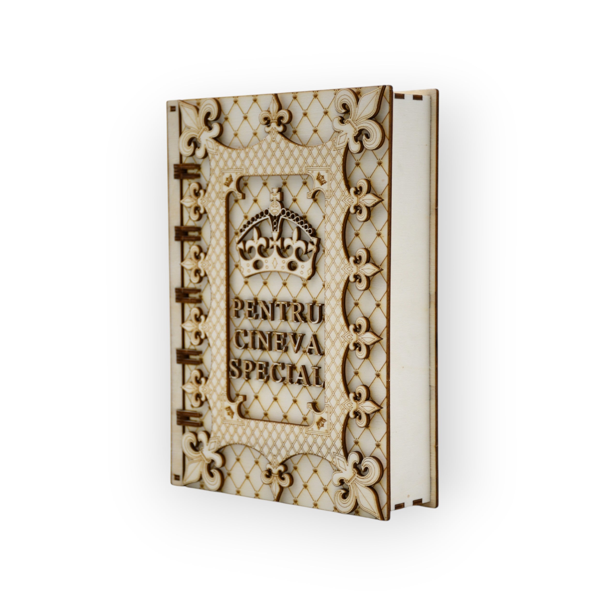 cutie decorativă gravată – vedere din unghi stânga