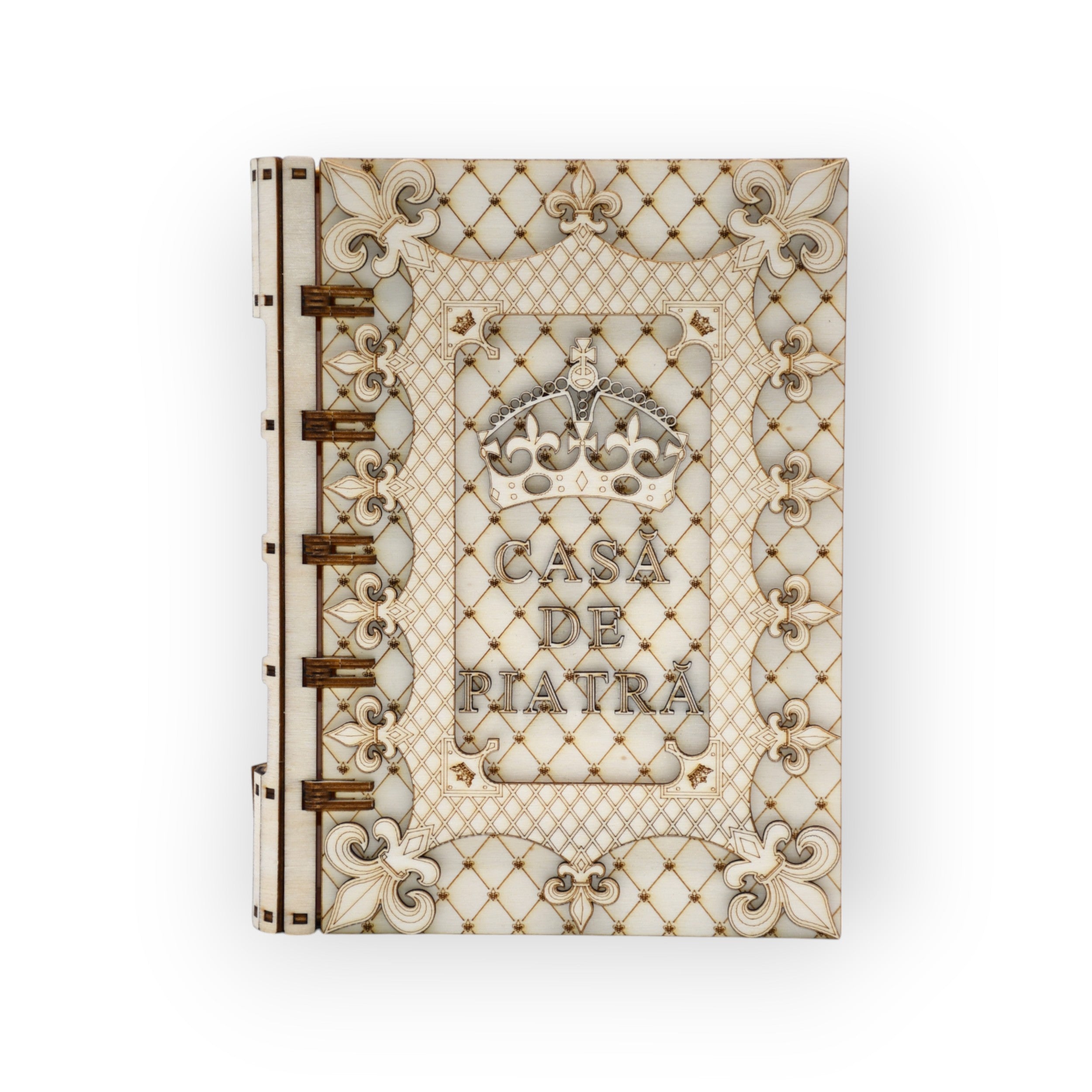 cutie cadou casa de piatra model carte gravura laser eleganta