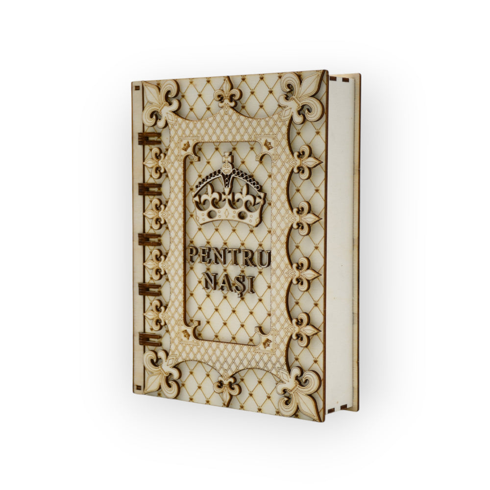 cutie eleganta pentru nasi – vedere laterală 3D a decupajului laser