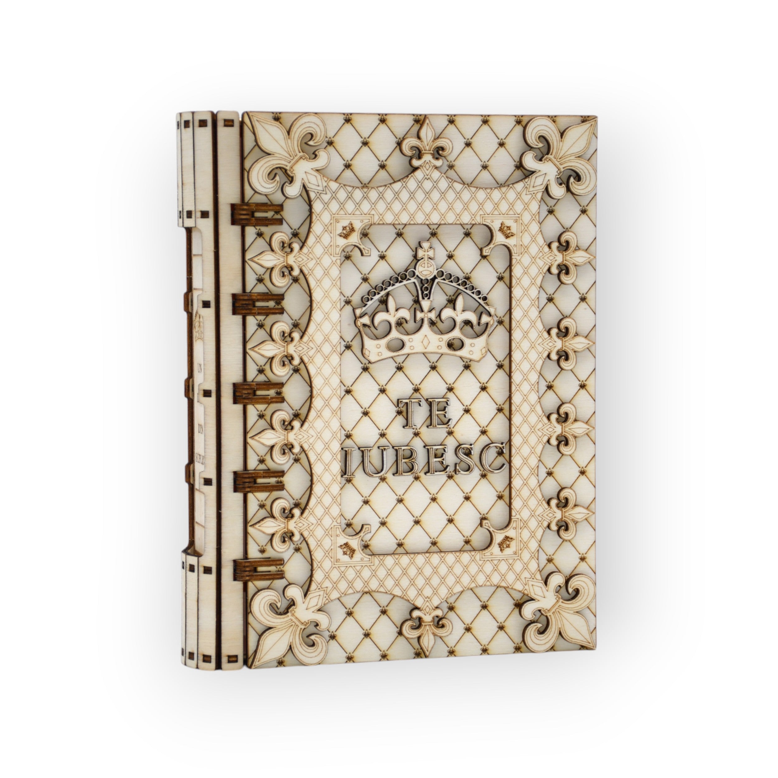 cutie elegantă în formă de carte, mesaj romantic Te Iubesc gravat