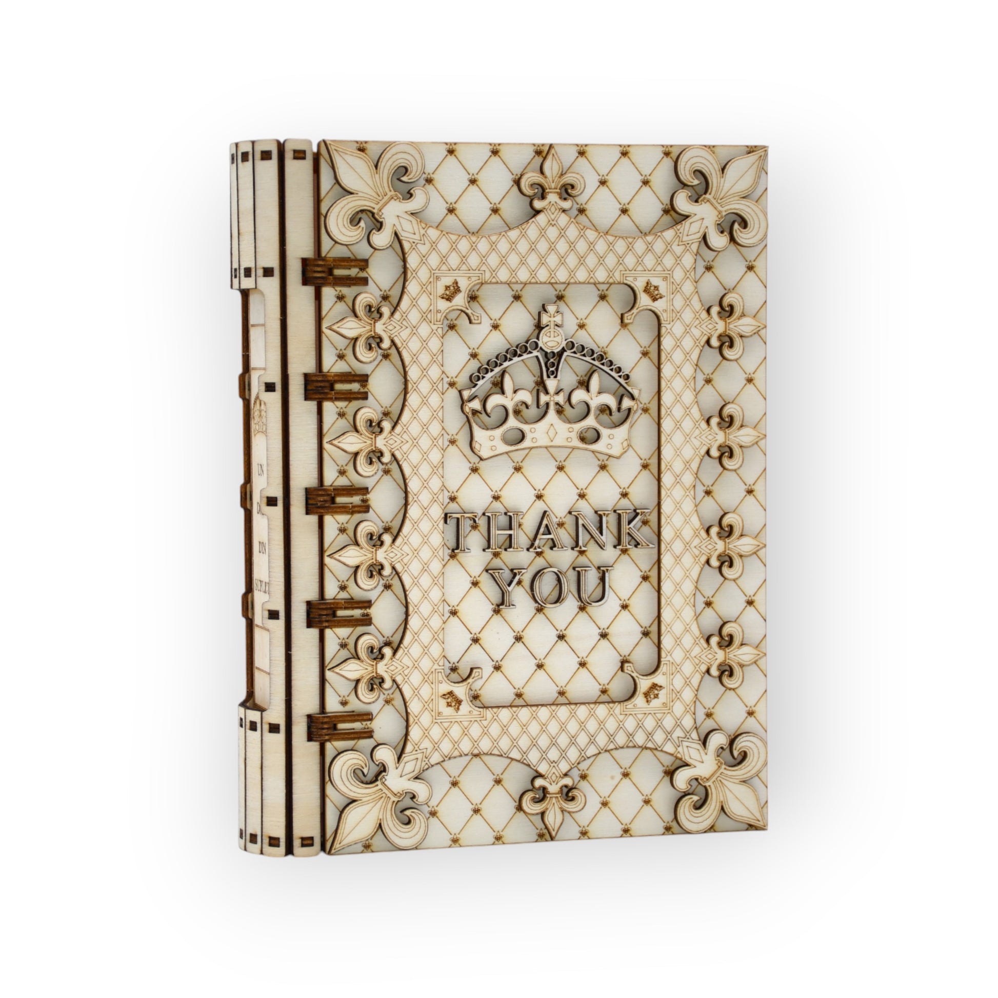 cutie thank you decorativa cu detalii florale sculptate