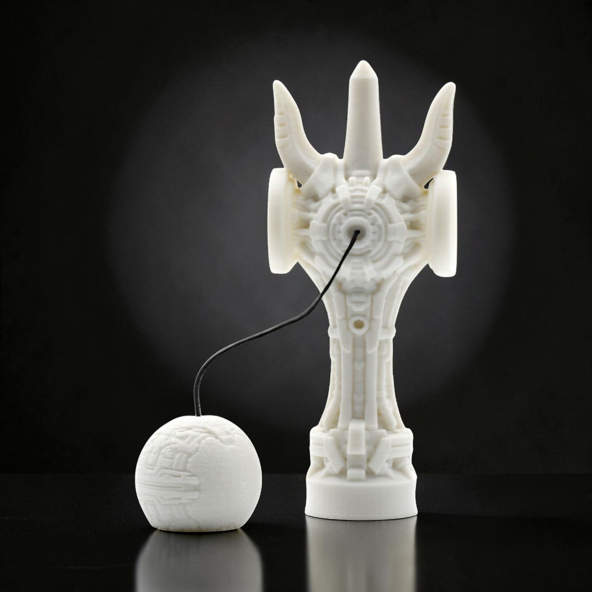 Skill toy alb Geeker TOM Angel de la Tom GO, imprimat 3D din PLA+, cu design futurist și cupe laterale pentru trick-uri