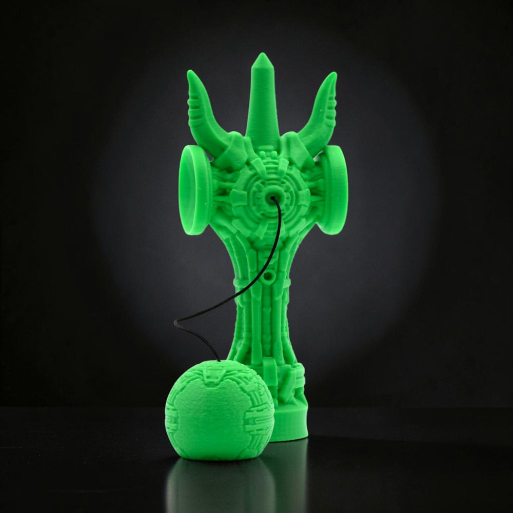 Skill toy verde Tom GO Geeker TOM Angel din PLA+ cu design futurist, printat 3D, cu cupe laterale pentru trick-uri
