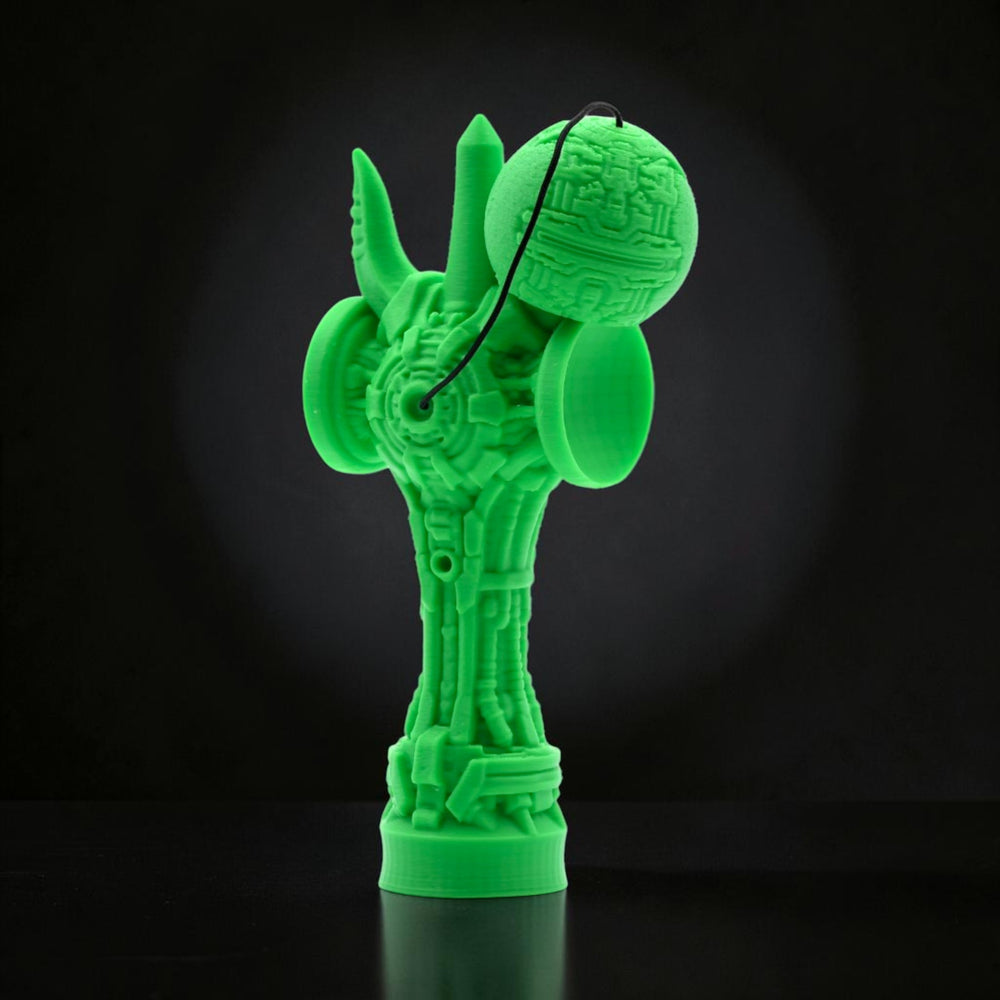 Skill toy verde Tom GO Geeker TOM Angel din PLA+ cu design futurist, printat 3D, cu cupe laterale pentru trick-uri.