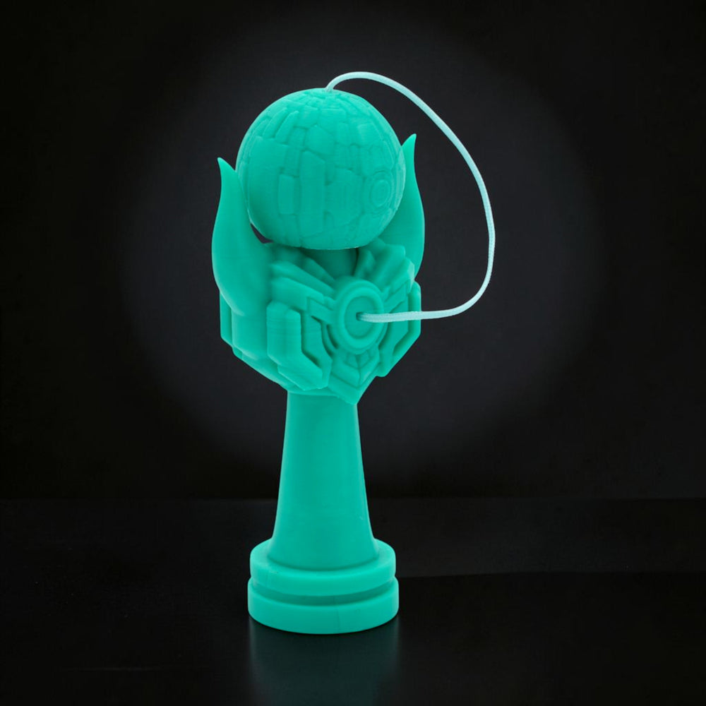 Kendama Geeker Iron S, turcoaz, din plastic, cu design futurist, de la Tom GO